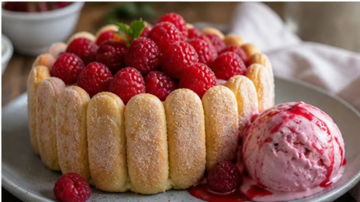 Charlotte met frambozenschuimijs – 4-Hour Frozen Recipe