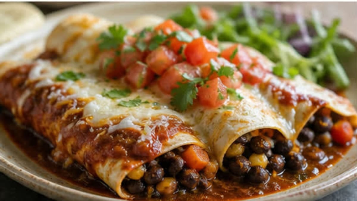 Veggie Black Bean Enchiladas Recipe