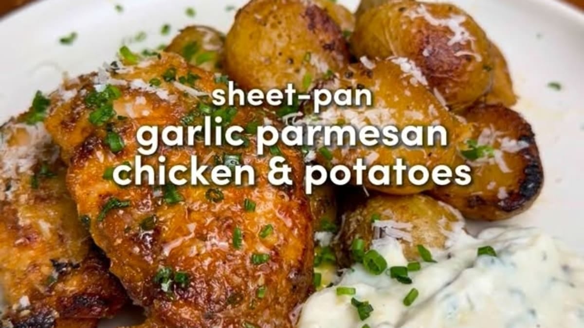 Garlic Butter Parmesan Chicken and Potatoes – 65-Minute Recipe
