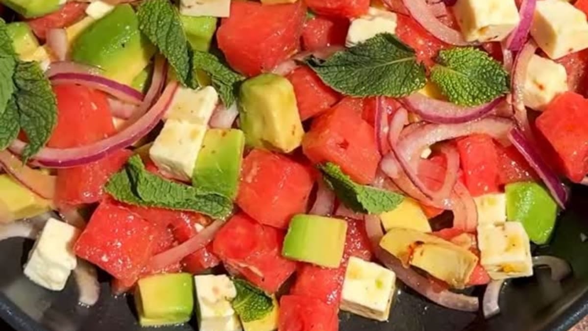 Watermelon Salad with Feta and Avocado Recipe