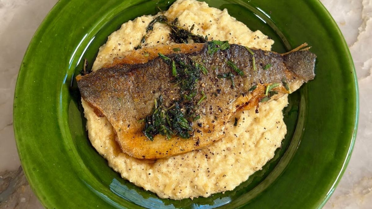 Cauliflower Orzo with Sea Bass – 40-Minute Recipe