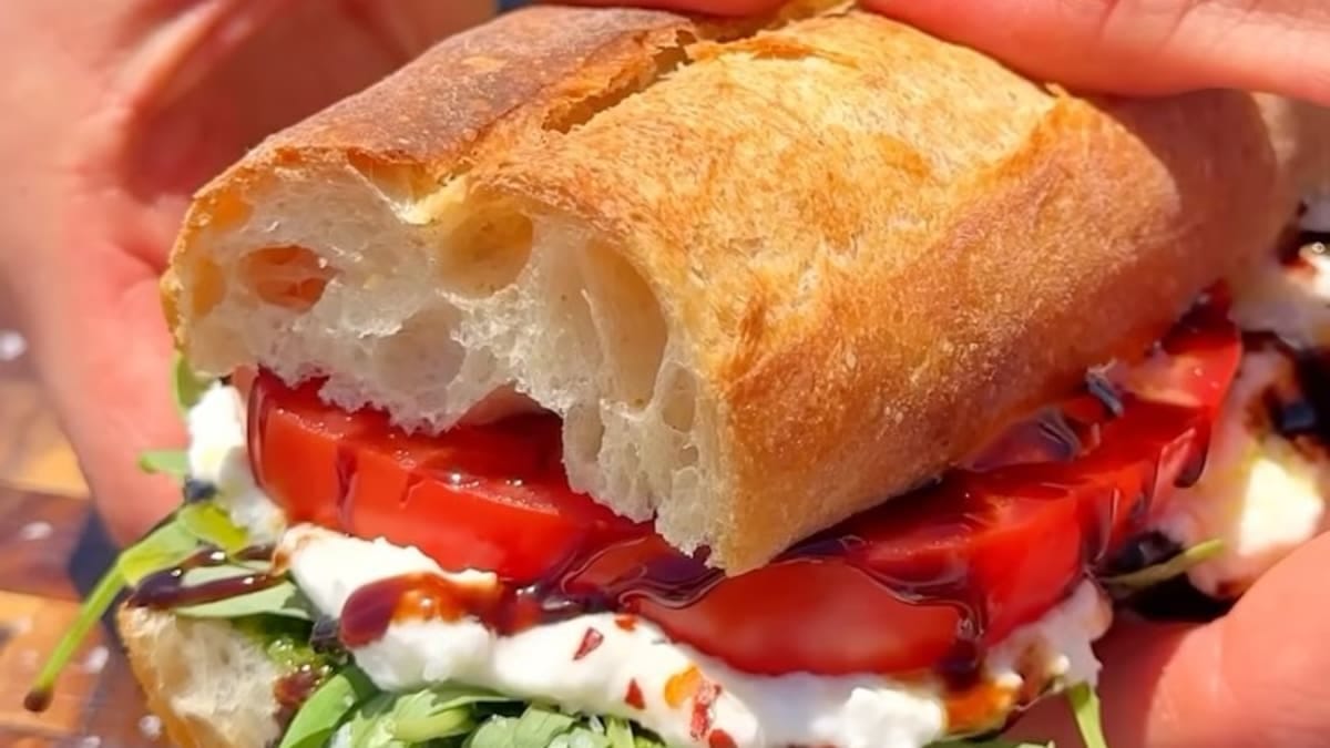 Caprese Burrata Beach Sandwich Recipe